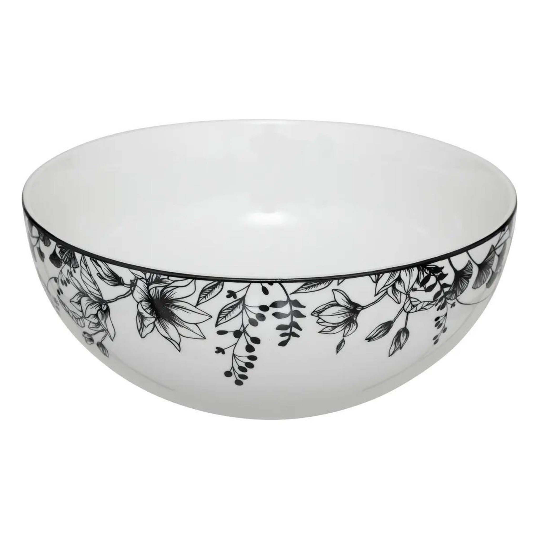 SECRET DE GOURMET Saladier en porcelaine  white floral  23cm blanc