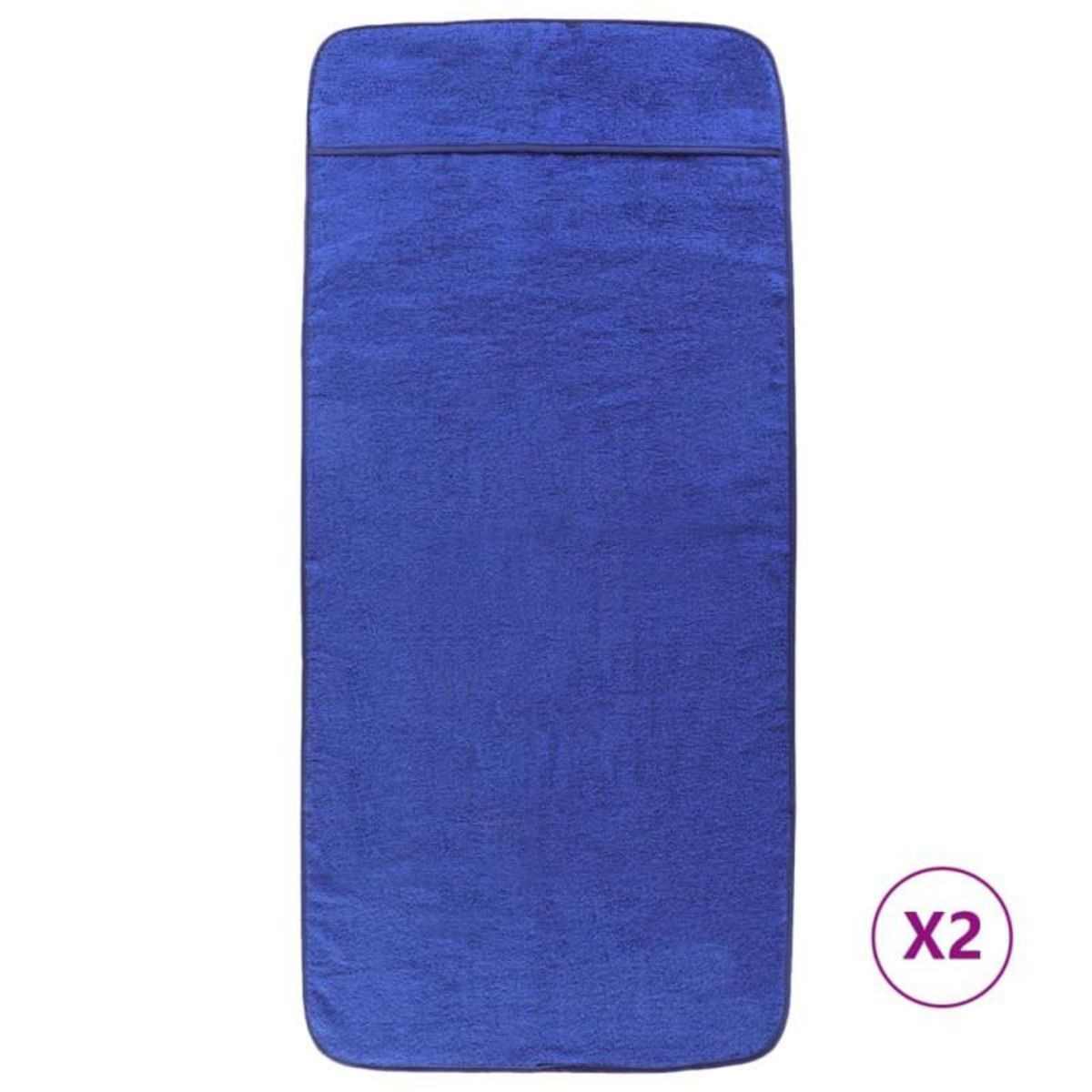 VIDAXL Serviettes de plage 2 pcs bleu royal 60x135 cm tissu 400 GSM