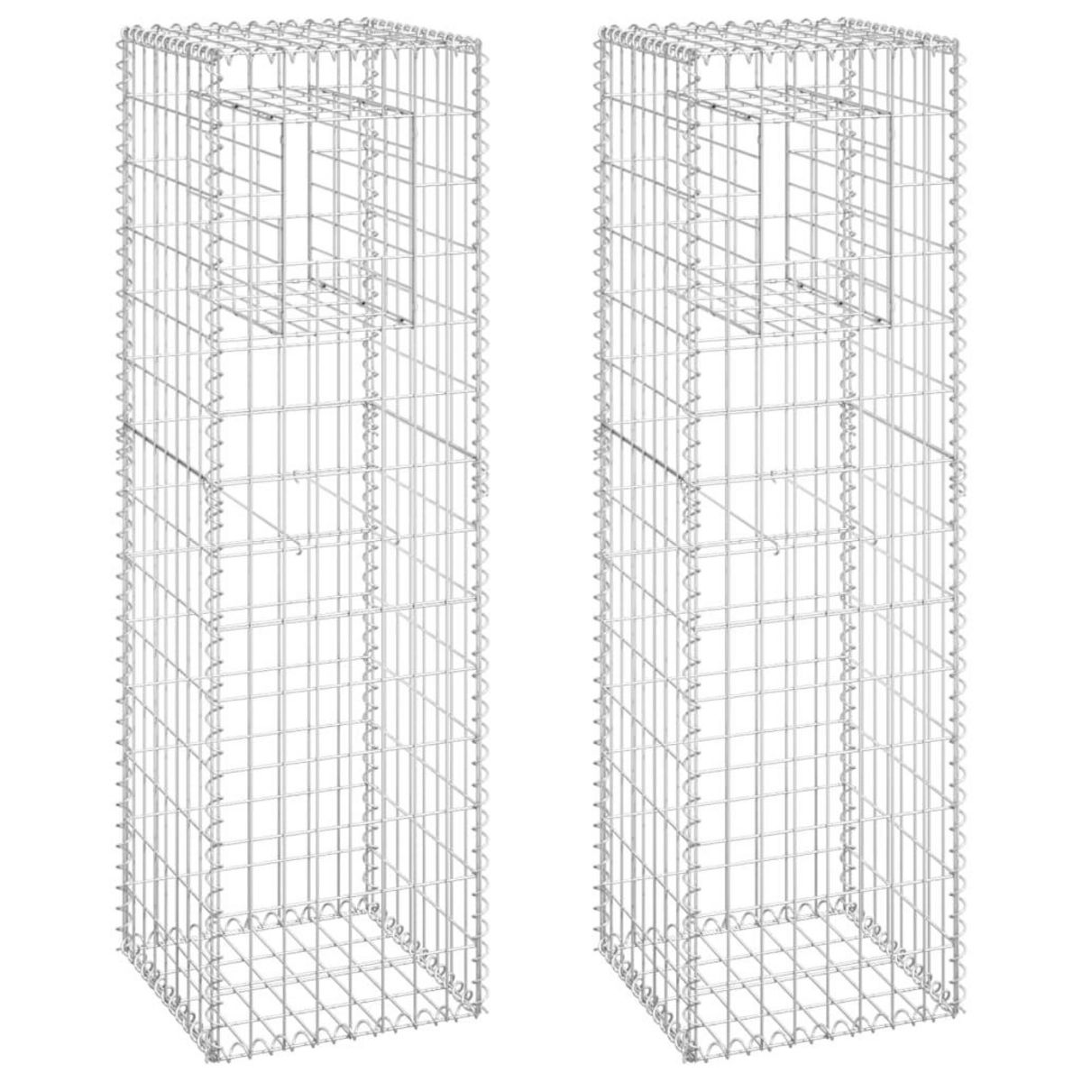 VIDAXL Poteaux a panier de gabion 2 pcs 40x40x140 cm Fer