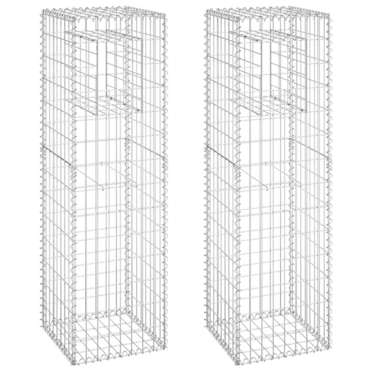 VIDAXL Poteaux a panier de gabion 2 pcs 40x40x140 cm Fer