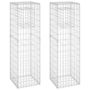 Voir la diapositive 2 : VIDAXL Poteaux a panier de gabion 2 pcs 40x40x140 cm Fer