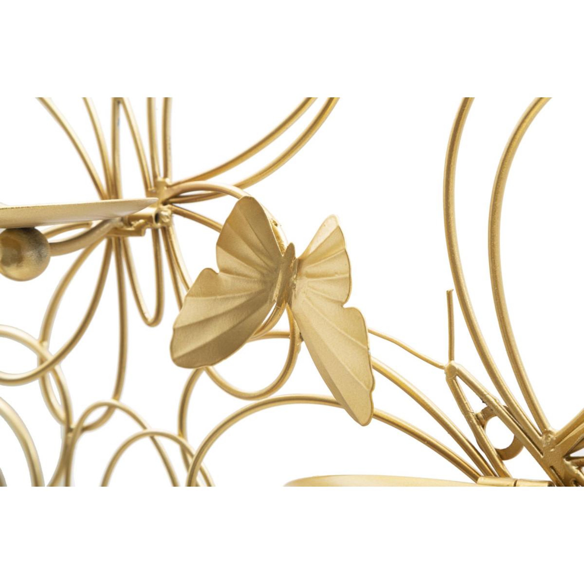 Voir la diapositive 4 : Paris Prix Bougeoir mural en métal  butterflies  61cm or