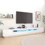 VIDAXL Meuble TV avec lumieres LED Blanc 300x35x40 cm