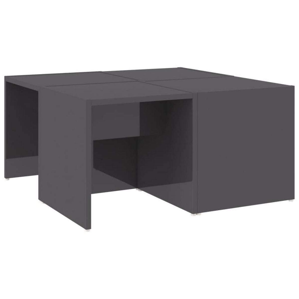 VIDAXL Tables basses 4 pcs gris brillant 33x33x33 cm bois d'ingenierie