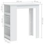 Voir la diapositive 6 : VIDAXL Table de bar rangement Blanc 102x50x103,5 cm Bois d'ingenierie