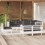Voir la diapositive 1 : VIDAXL Salon de jardin 8 pcs avec coussins blanc bois de pin massif
