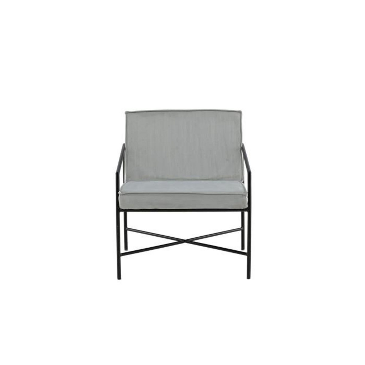 Paris Prix Fauteuil Design Velours Côtelé  Rakel  78cm Gris