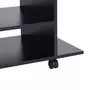 HOMCOM Meuble tv bas table basse a roulettes en panneaux de particules noir