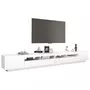 VIDAXL Meuble TV avec lumieres LED Blanc brillant 300x35x40 cm