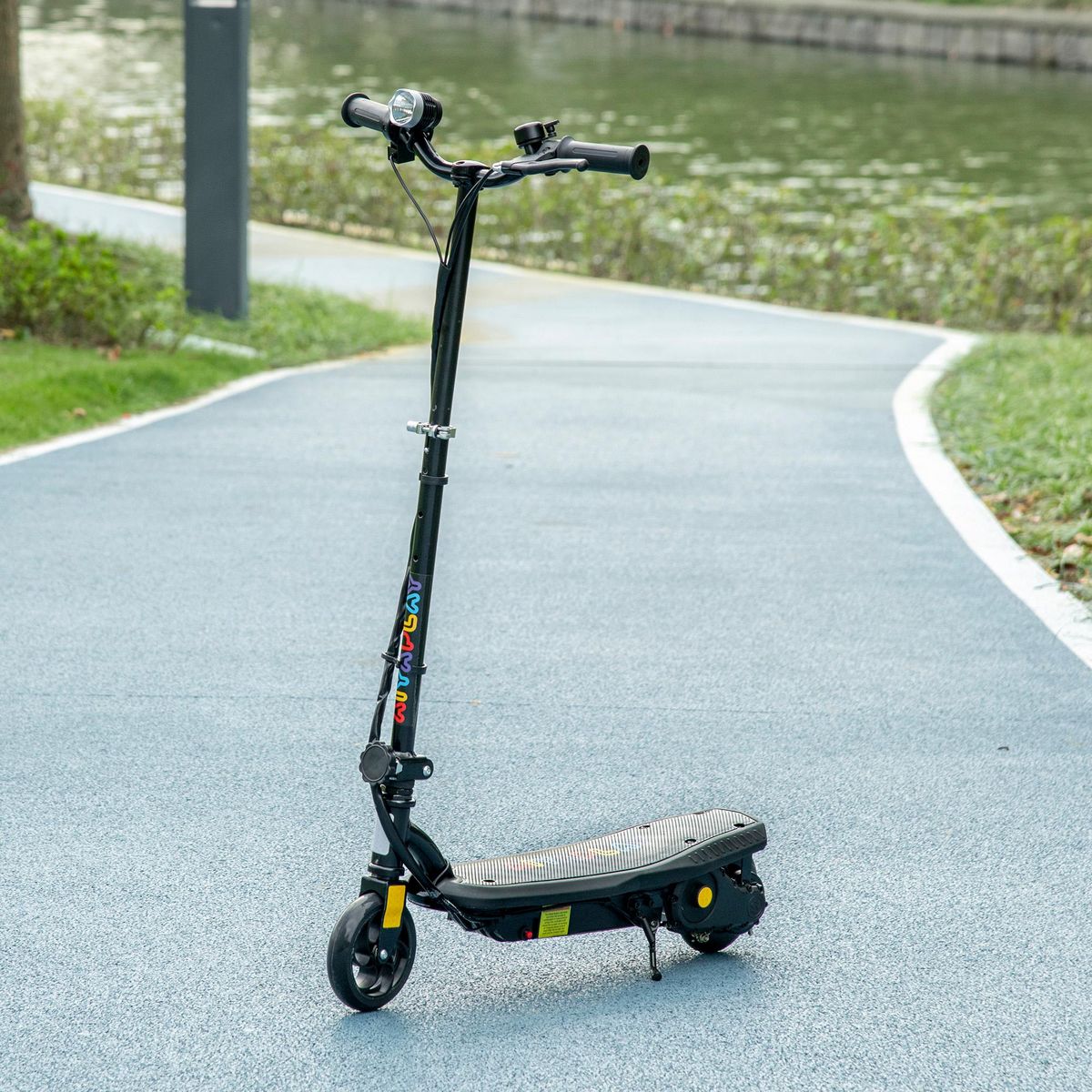 HOMCOM Trottinette électrique 120 W pliable pour enfant 7-14 ans 12 Km/h max. autonomie 10 Km max. noir