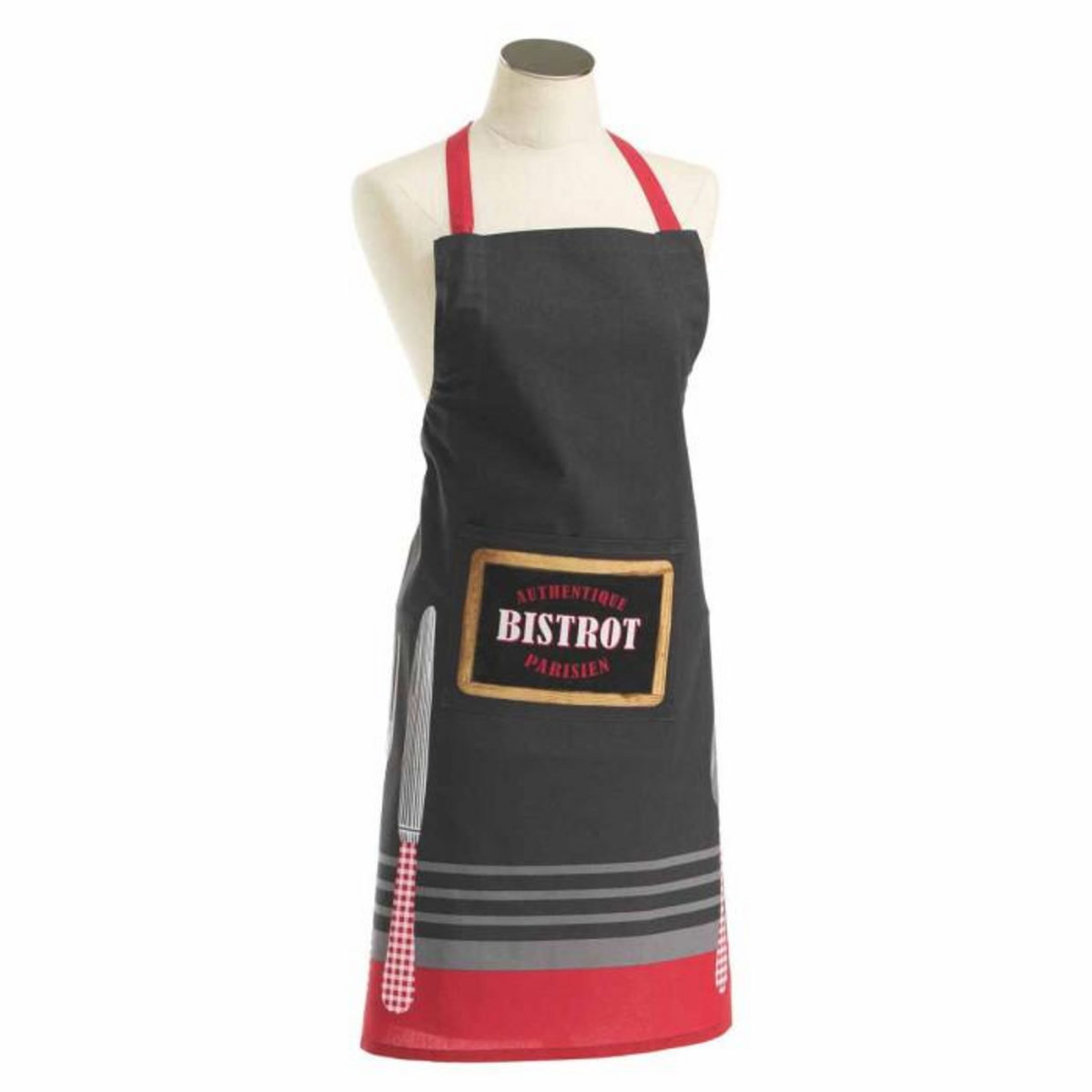 Paris Prix Tablier de Cuisine  Au Bistrot  60x84cm Rouge