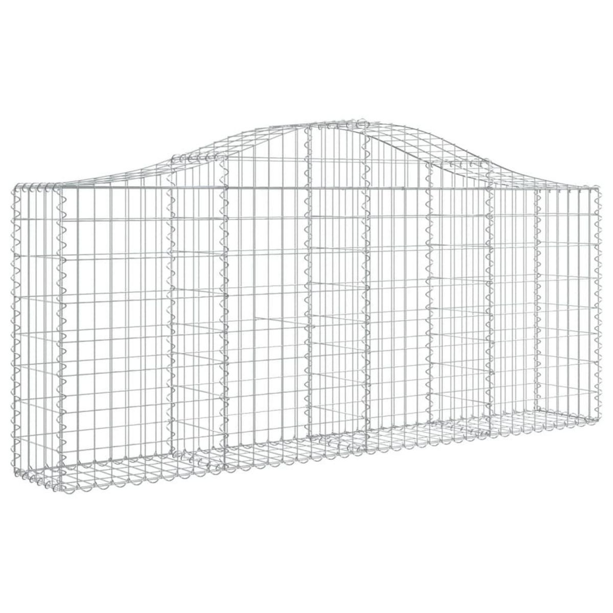 VIDAXL Panier de gabions arque 200x30x80/100 cm Fer galvanise