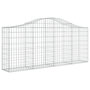 Voir la diapositive 2 : VIDAXL Panier de gabions arque 200x30x80/100 cm Fer galvanise