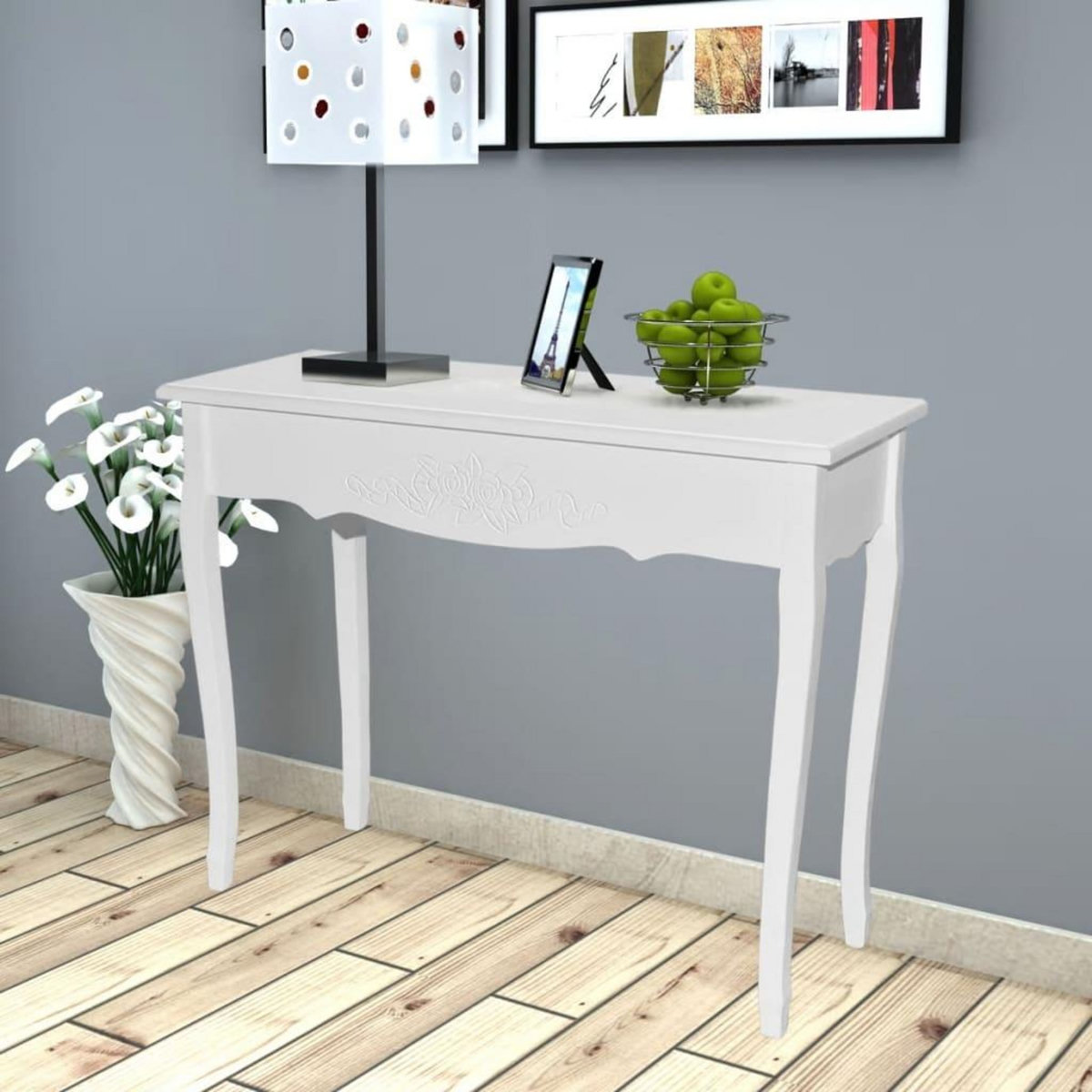 VIDAXL Table de console et coiffeuse Blanc