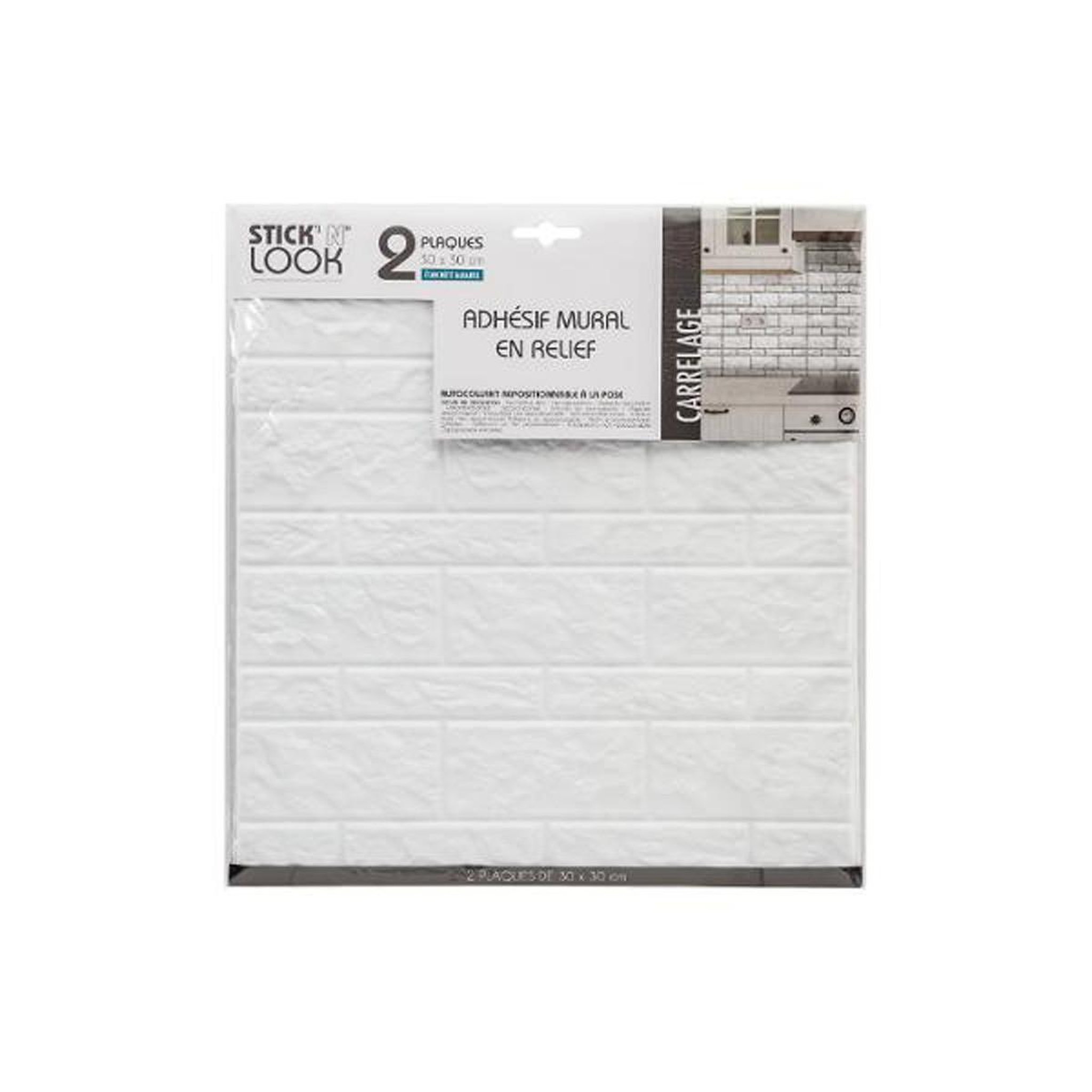 Voir la diapositive 3 : ATMOSPHERA 2 stickers carrelage mur - blanc