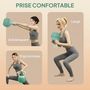 Voir la diapositive 5 : HOMCOM Kettlebell 8kg - haltère avec poignée antidérapante pour fitness musculation cardio, vert