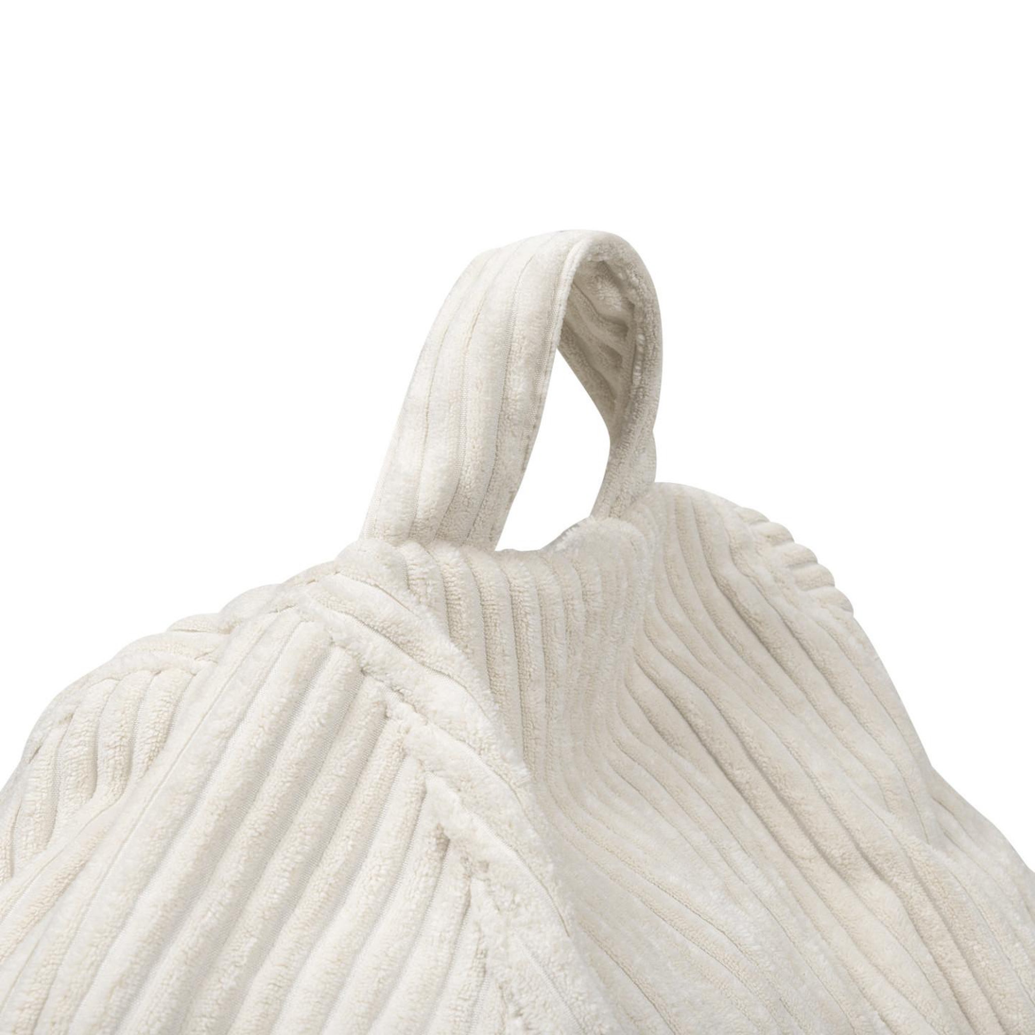 Voir la diapositive 5 : ID MARKET Pouf poire hortense en velours côtelé beige