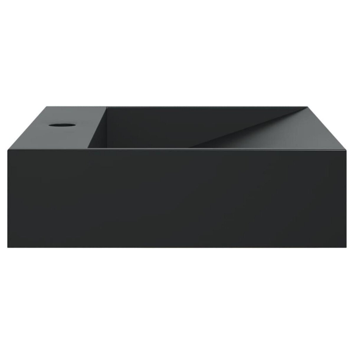 VIDAXL Vasque 50x38x11 cm fonte minerale/marbre noir mat