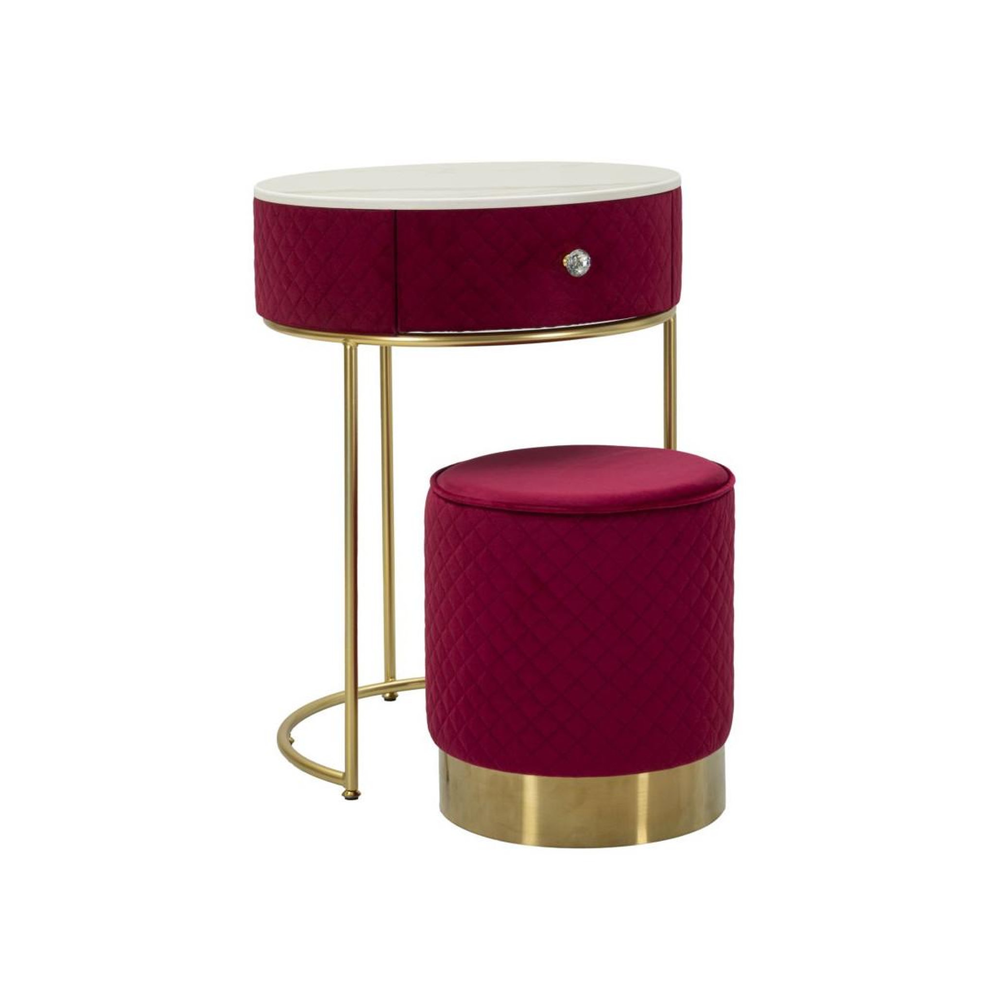 Paris Prix Coiffeuse d'appoint design  vellit  70cm rouge & or