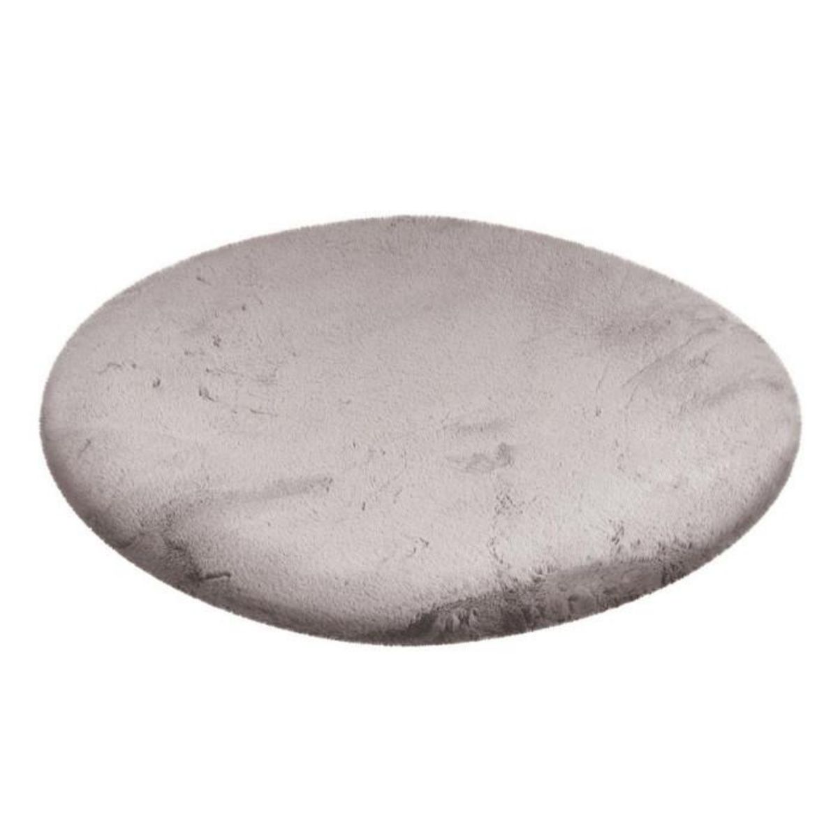 Paris Prix Tapis Uni Rond Doux à Poils Longs  Rabbit  Argent