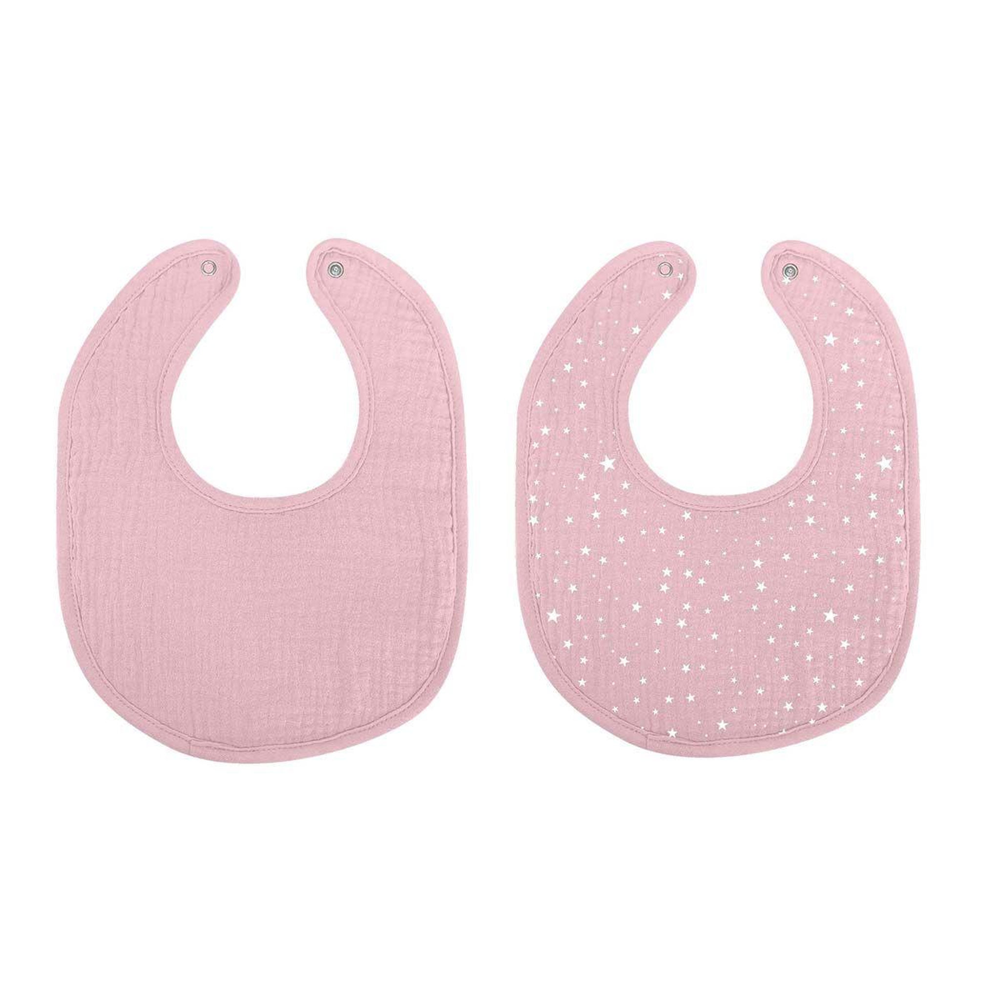 BEBE DOUCEUR Lot de 2 bavoirs bébé  absorbant  27cm rose