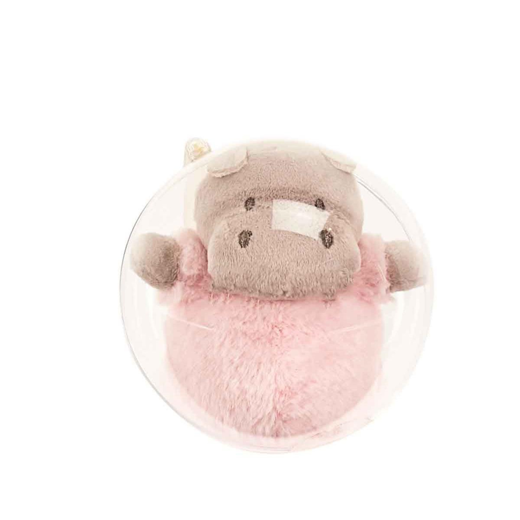 Tom & Zoé Peluche enfant dans boule  hippo  12cm rose