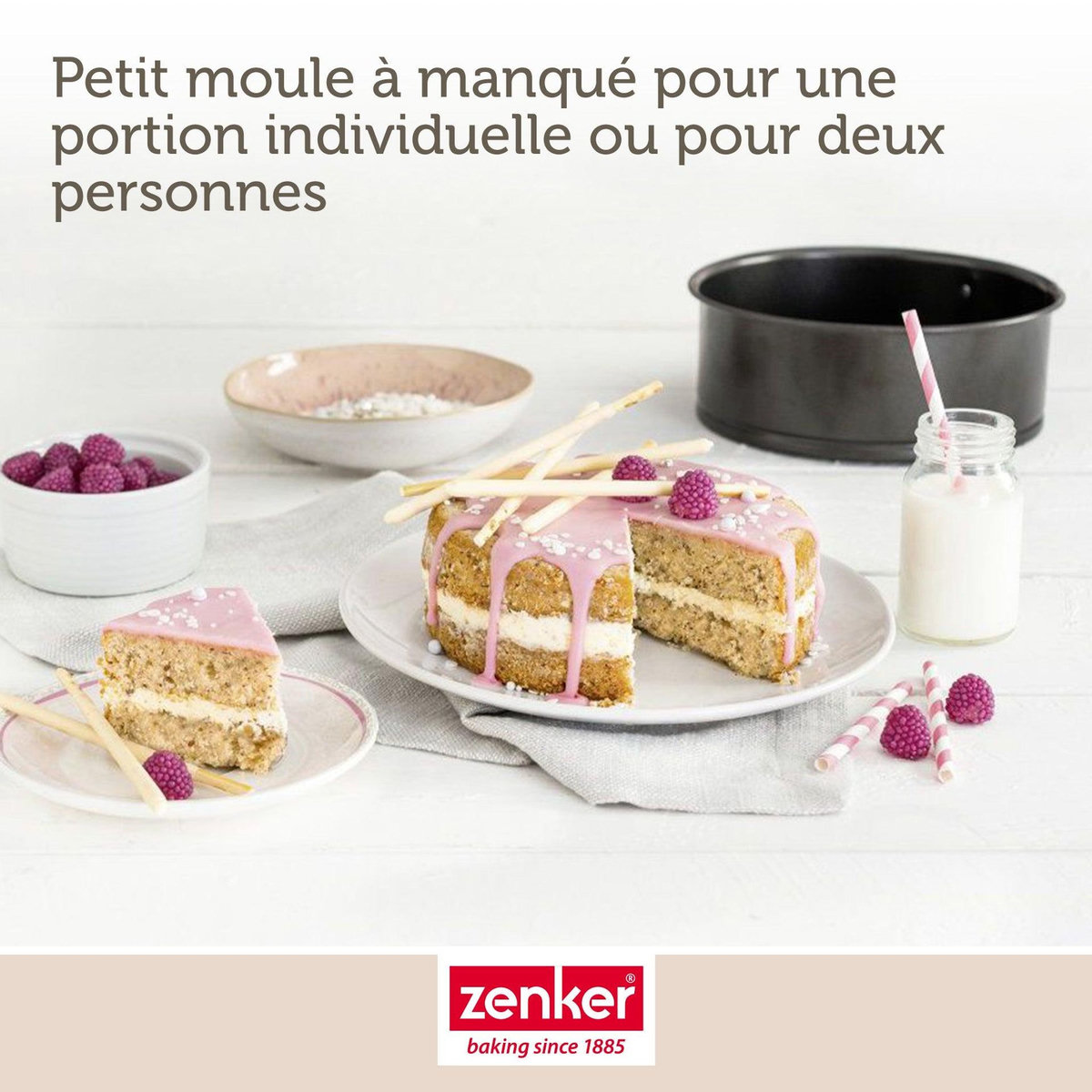 ZENKER Set pâtisserie avec mini moule à manqué 16 cm, 2 bols à mixer, verre mesureur et spatule Zenker