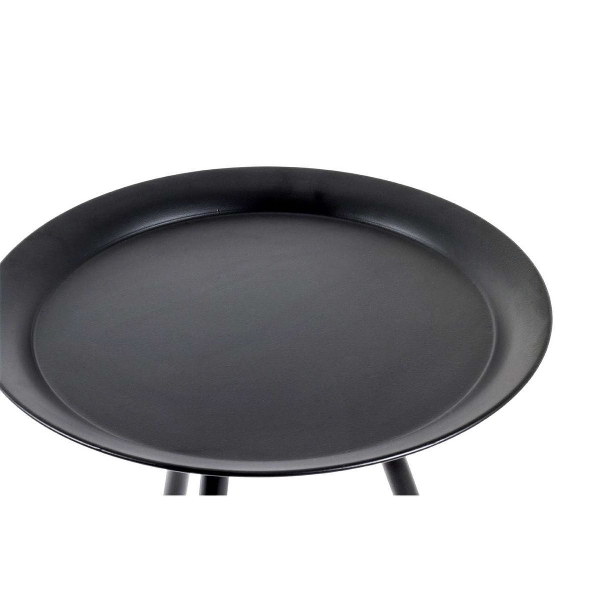 Voir la diapositive 2 : Paris Prix Table d'Appoint Design en Métal  Laqué  54cm Noir