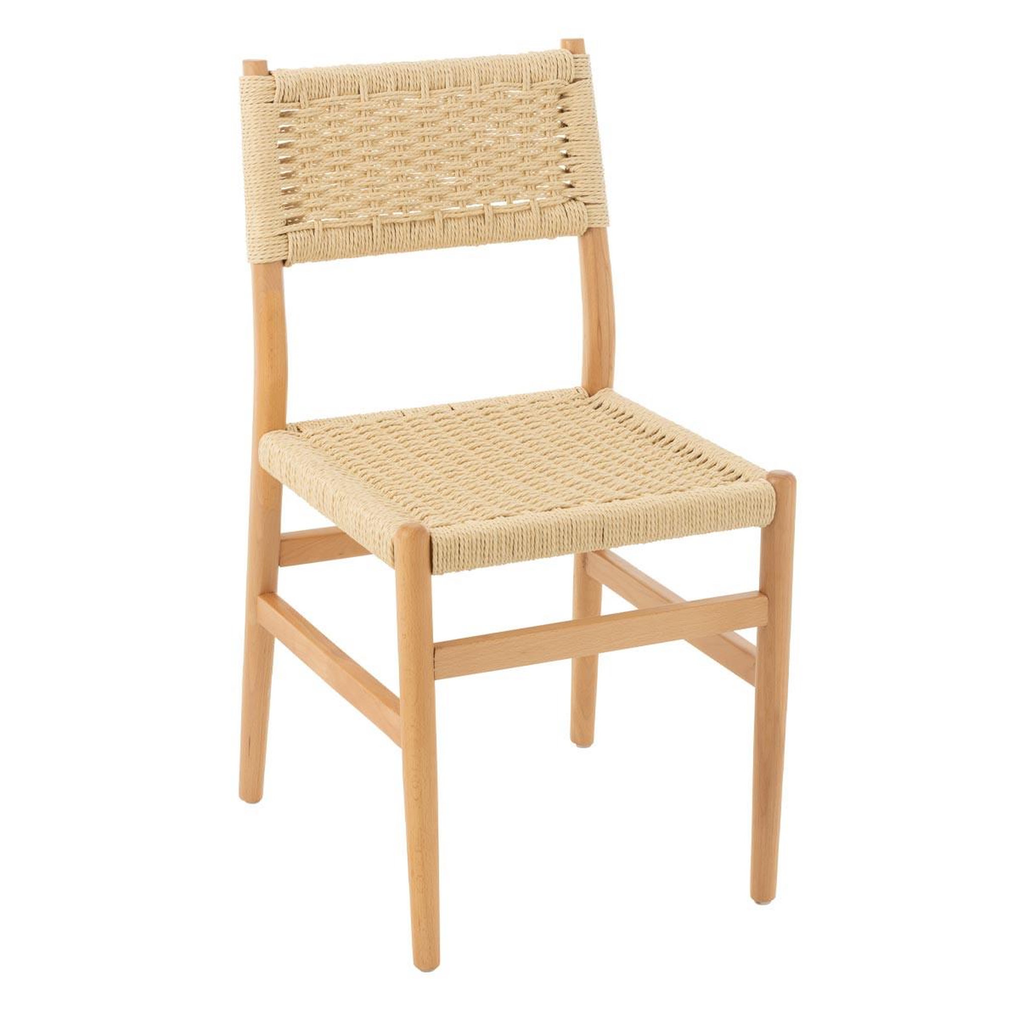 J-LINE Chaise corde en bois  lap  87cm naturel