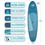 Voir la diapositive 3 : ROHE Stand Up Paddle gonflable ARROW ROHE 10'8'' (325cm) 32'' (81cm) 6'' (15cm) avec Pompe, Pagaie, Leash et Sac de transport