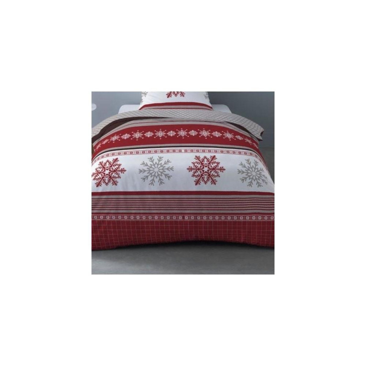 Dourev Housse de couette Flanelle 140x200 ADELE + 1 taie