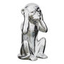 Voir la diapositive 2 : Paris Prix Statuette Déco en Céramique  Singe Assis  28cm Argent