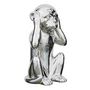 Voir la diapositive 2 : Paris Prix Statuette Déco en Céramique  Singe Assis  28cm Argent