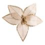Voir la diapositive 1 : ATMOSPHERA Sujet de Noël  Poinsettia Glitter  17cm Beige