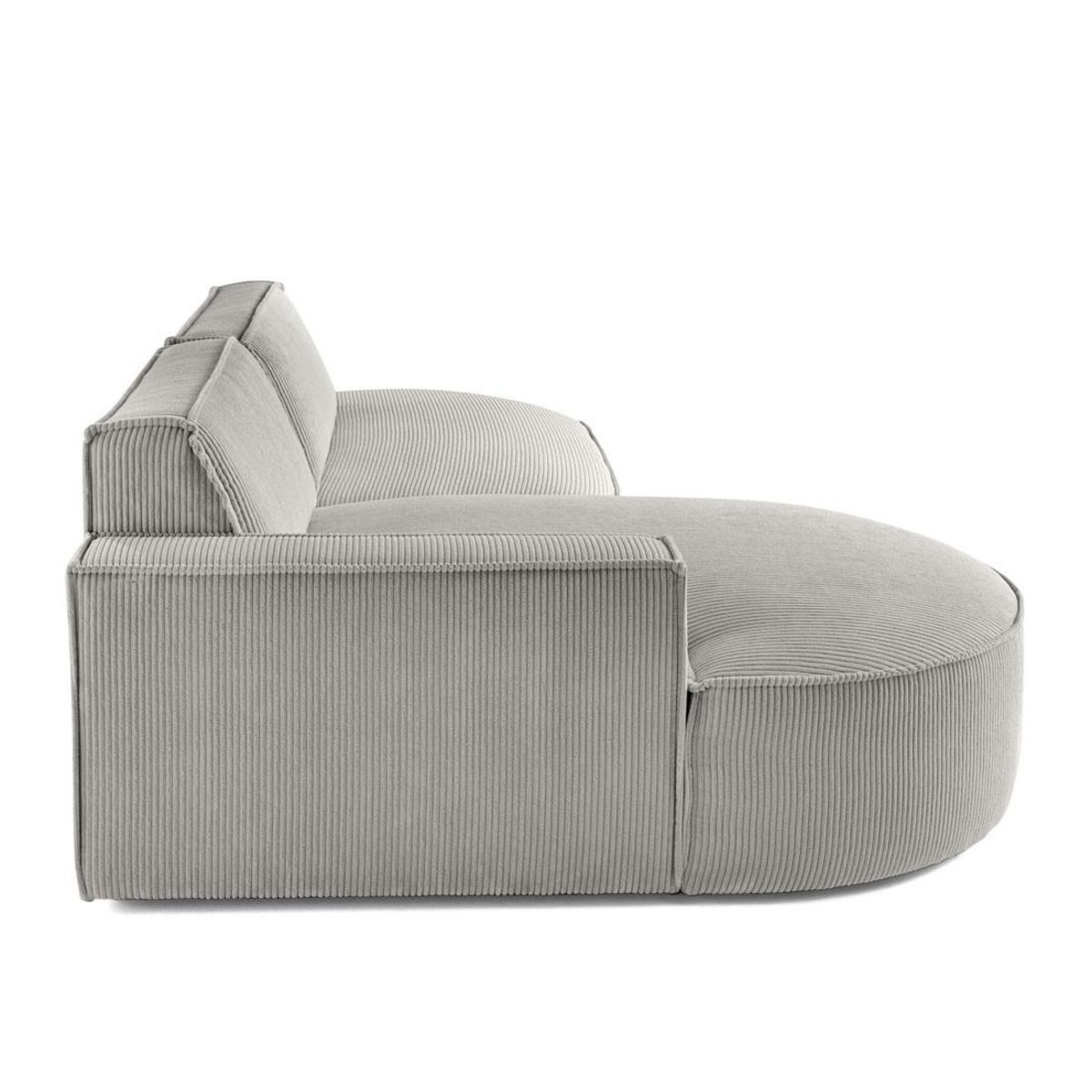 LISA DESIGN Spiaggia - canapé d'angle gauche - forme arrondie - 4 places - en velours côtelé