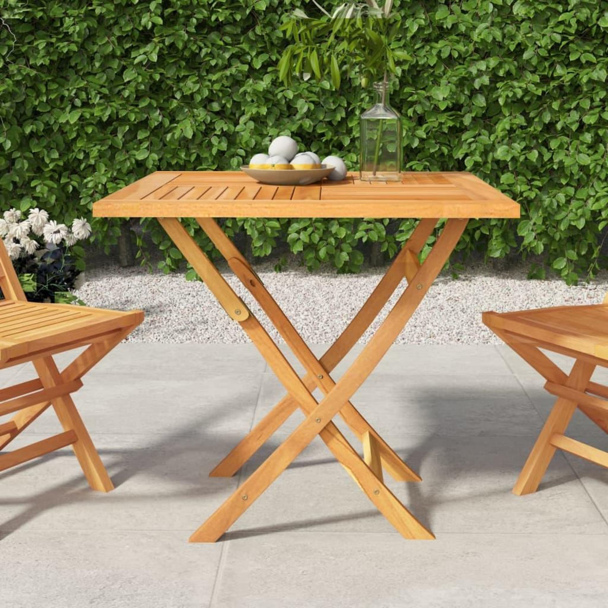 VIDAXL Table pliable de jardin 85x85x76 cm Bois de teck solide