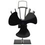 Voir la diapositive 2 : VIDAXL Ventilateur de poele alimente par chaleur 3 pales Noir