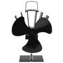 Voir la diapositive 2 : VIDAXL Ventilateur de poele alimente par chaleur 3 pales Noir