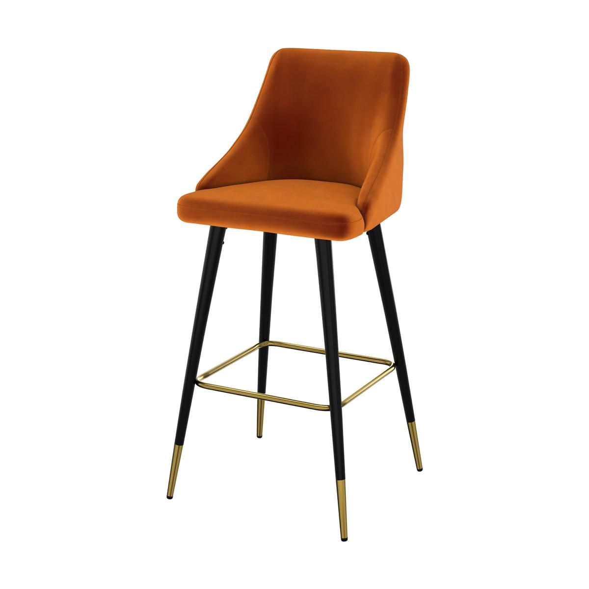 Rendez vous déco Lot de 2 chaises de bar 77.5 cm en velours noir - Aristote