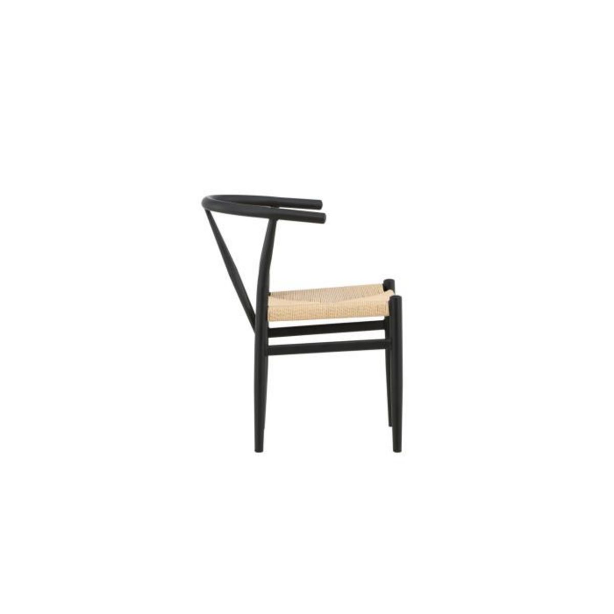 Paris Prix Chaise en Rotin  Alfons  72cm Noir