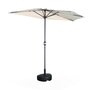 Voir la diapositive 1 : SWEEEK Parasol de balcon Ø250cm  – CALVI – Demi-parasol droit, mât central en aluminium avec manivelle d'ouverture