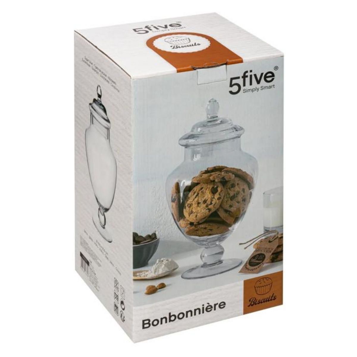 FIVE Bonbonnière sur Pied en Verre  Elma  30cm Transparent