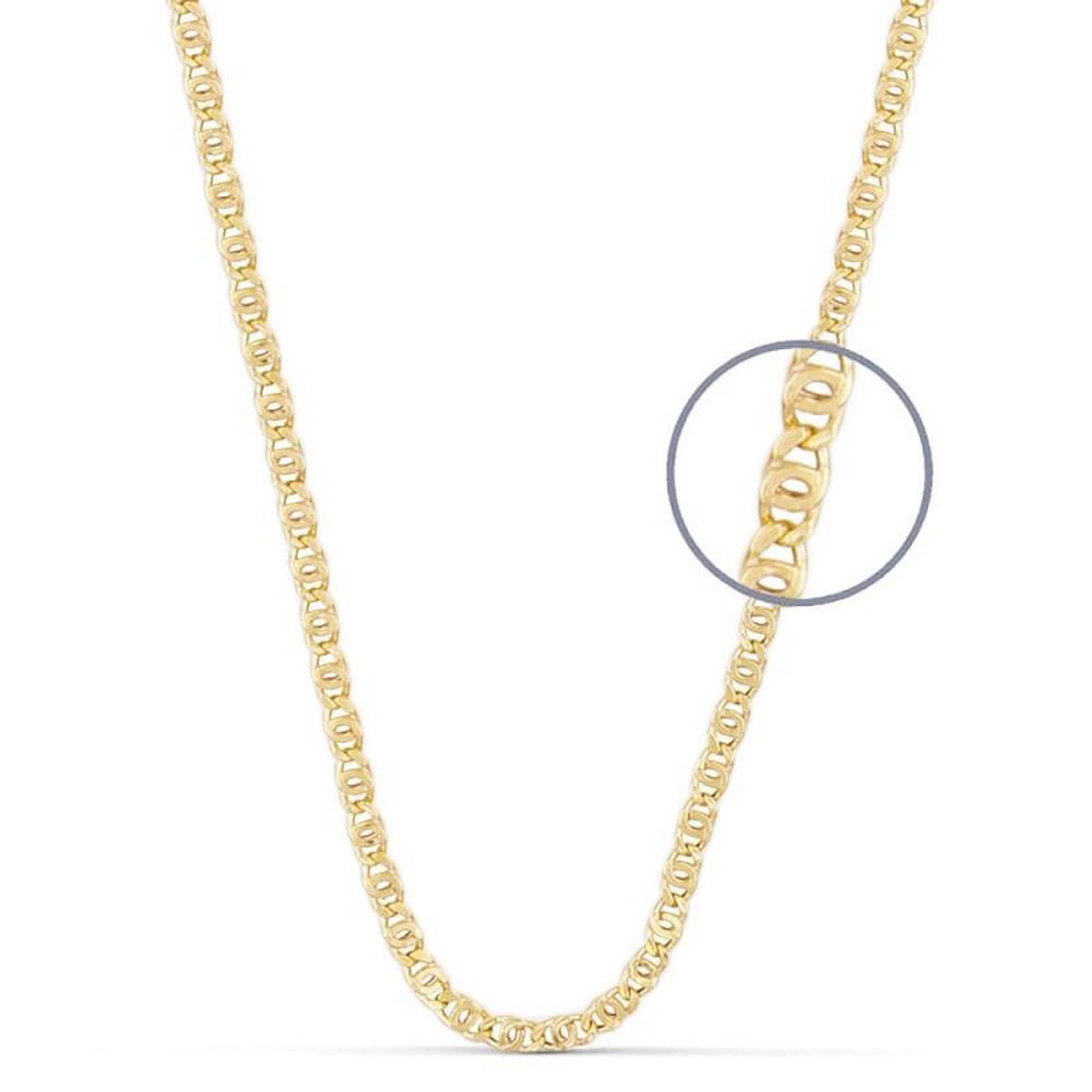L'ATELIER D'AZUR Collier / Chaîne Or Jaune Maille Oeil de Tigre - Homme - 50cm