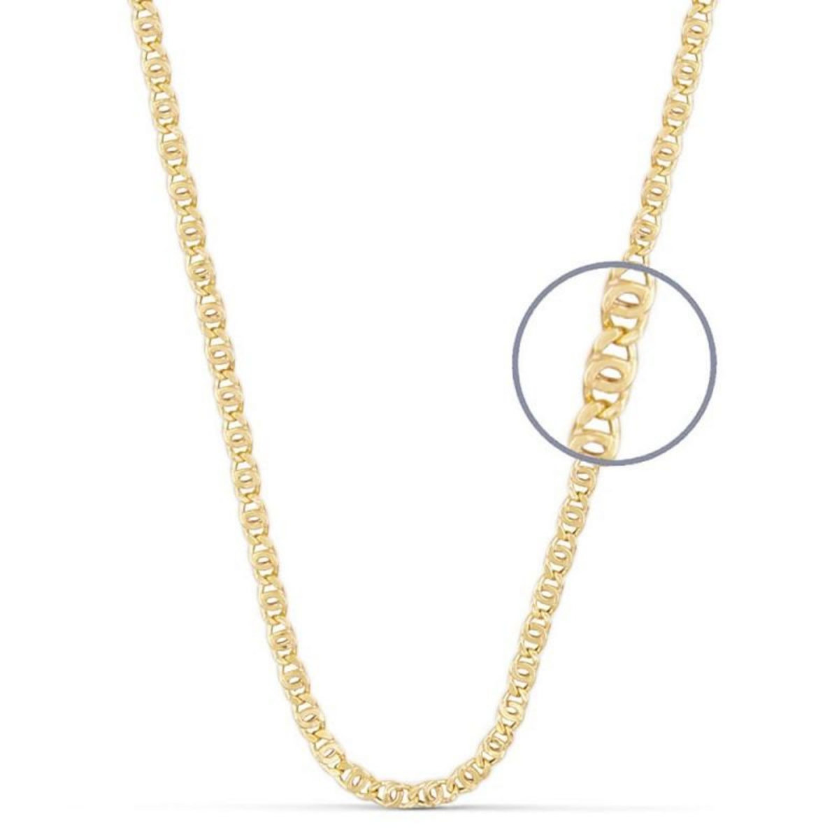 L'ATELIER D'AZUR Collier / Chaîne Or Jaune Maille Oeil de Tigre - Homme - 50cm