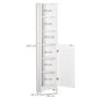 Voir la diapositive 3 : HOMCOM Meuble colonne salle de bain 3 niches placard porte persienne 3 étagères MDF panneaux de particules blanc