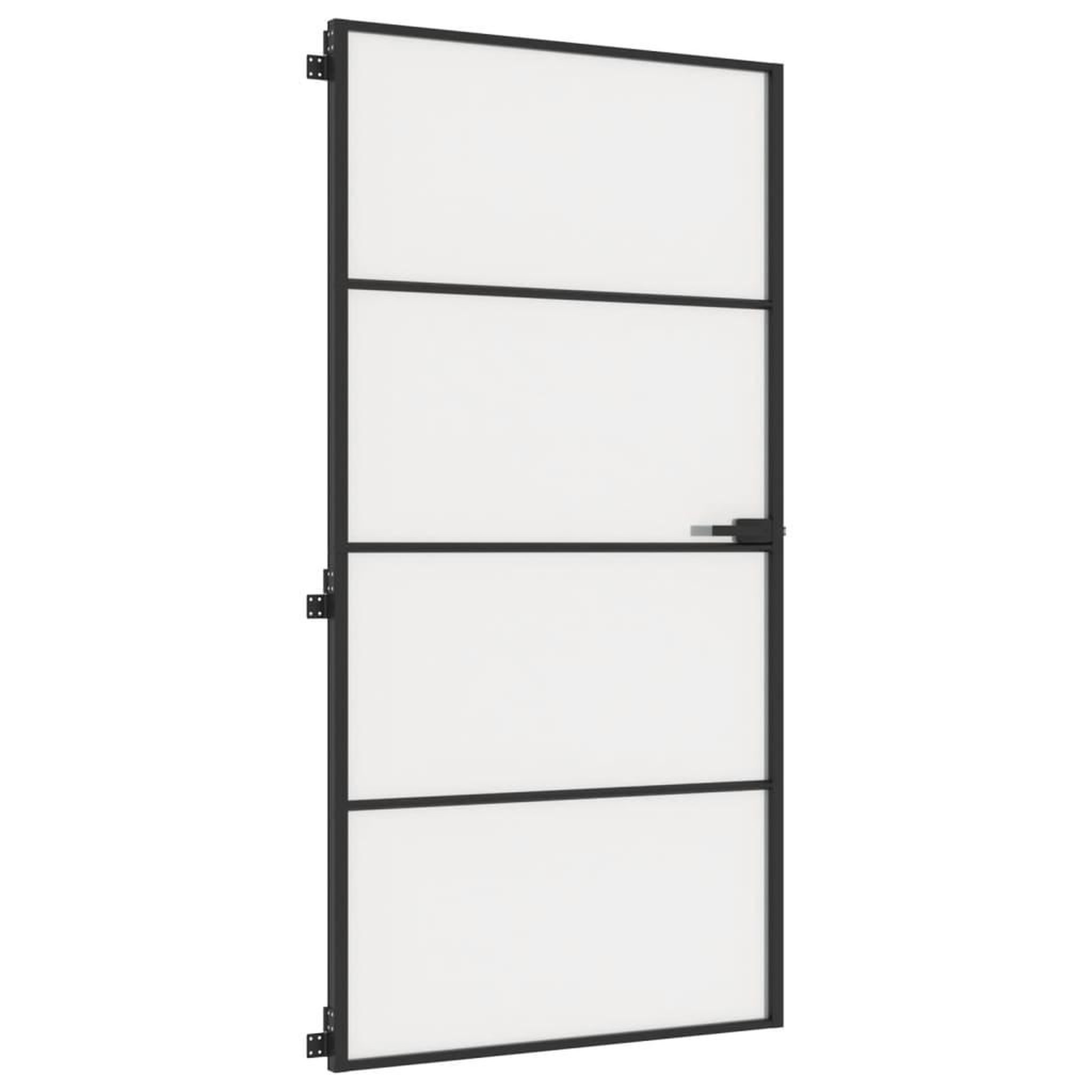 Voir la diapositive 5 : VIDAXL Porte interieure mince noir verre trempe aluminium