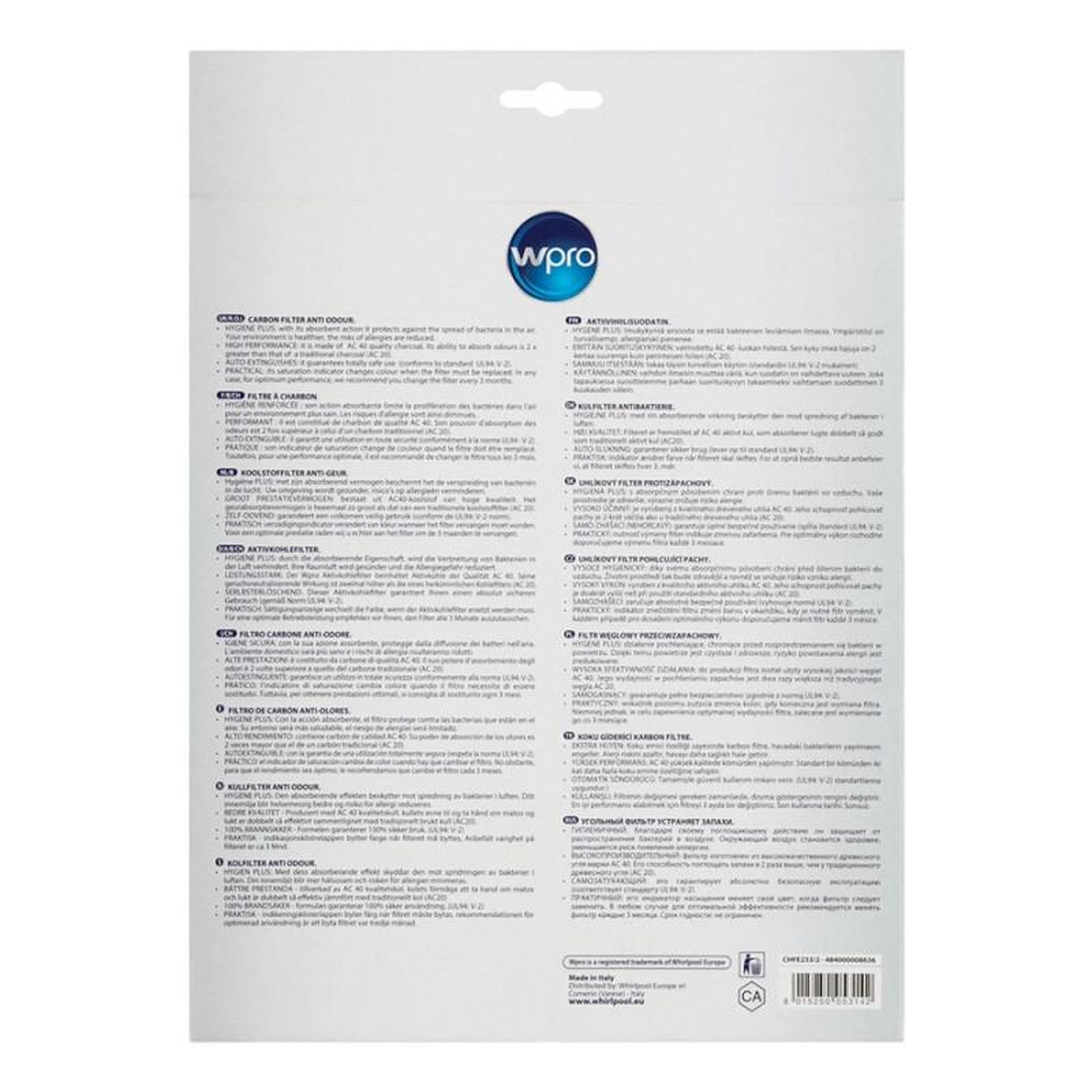 Voir la diapositive 5 : WPRO Accessoire Hotte Wpro FILTRE CHFE233 2