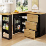 Voir la diapositive 2 : MERAX Table de bar rectangulaire noir+naturel - 204cm mdf