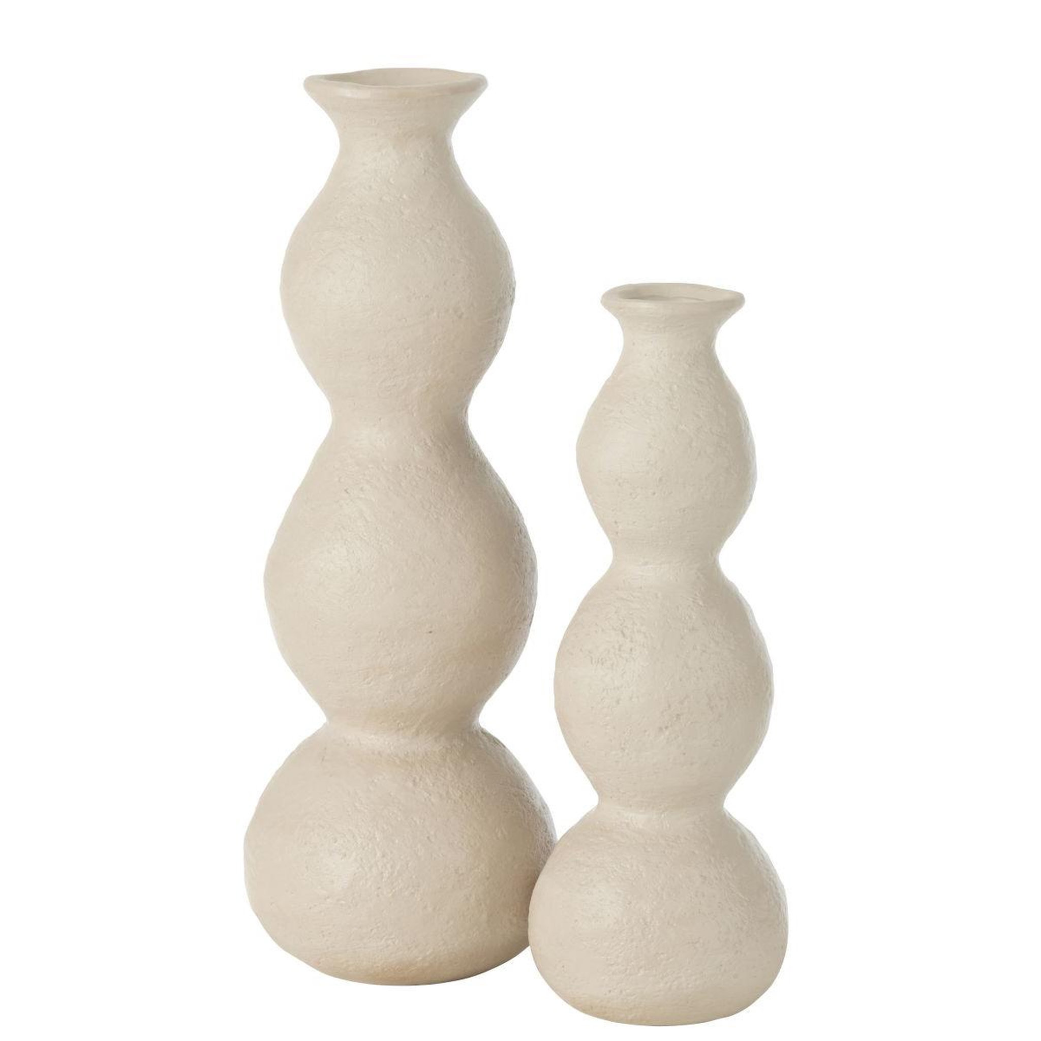 Voir la diapositive 2 : J-LINE Vase chandelier en céramique  olina  37cm crème