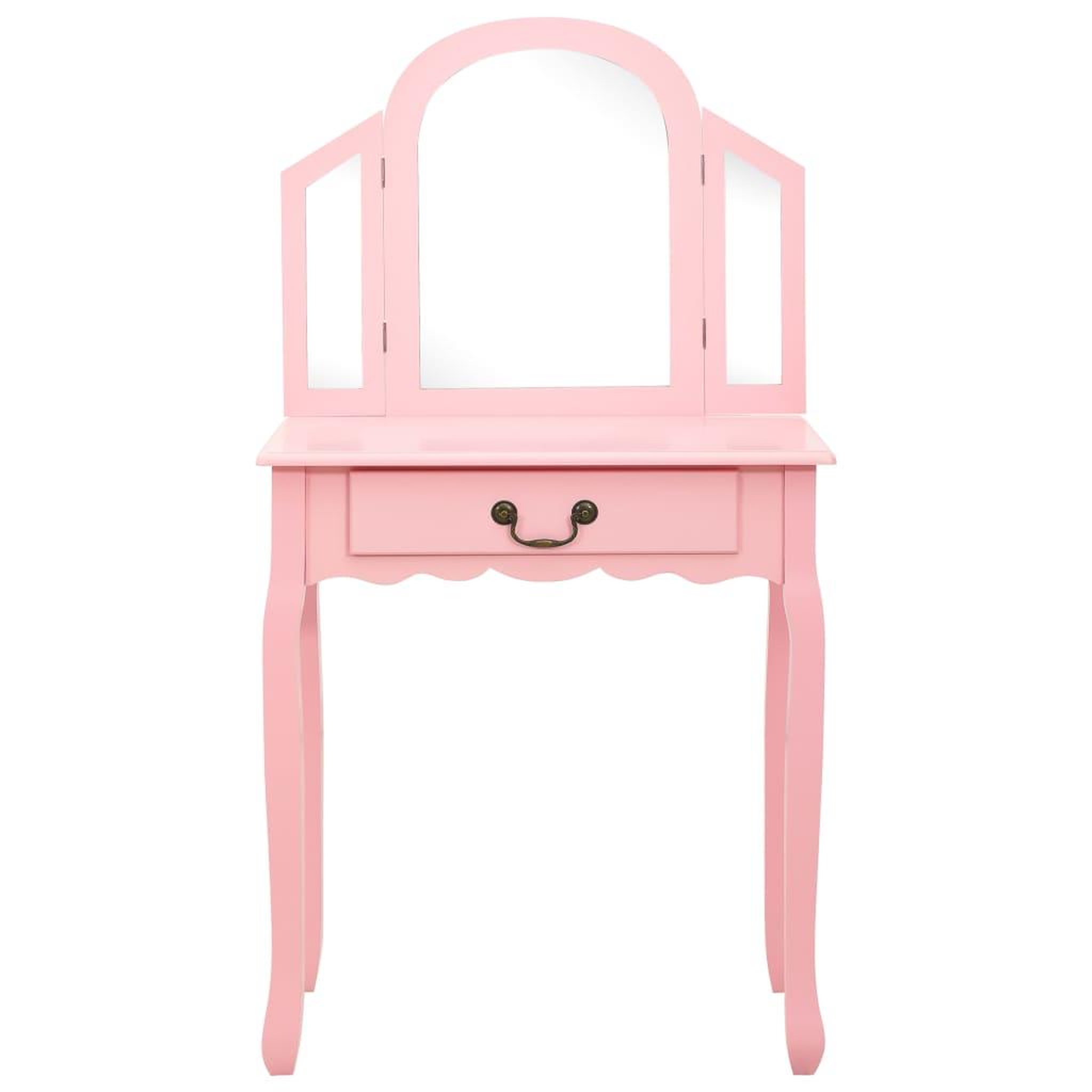 Voir la diapositive 3 : VIDAXL Coiffeuse et tabouret Rose 65x36x128 cm Bois de paulownia MDF